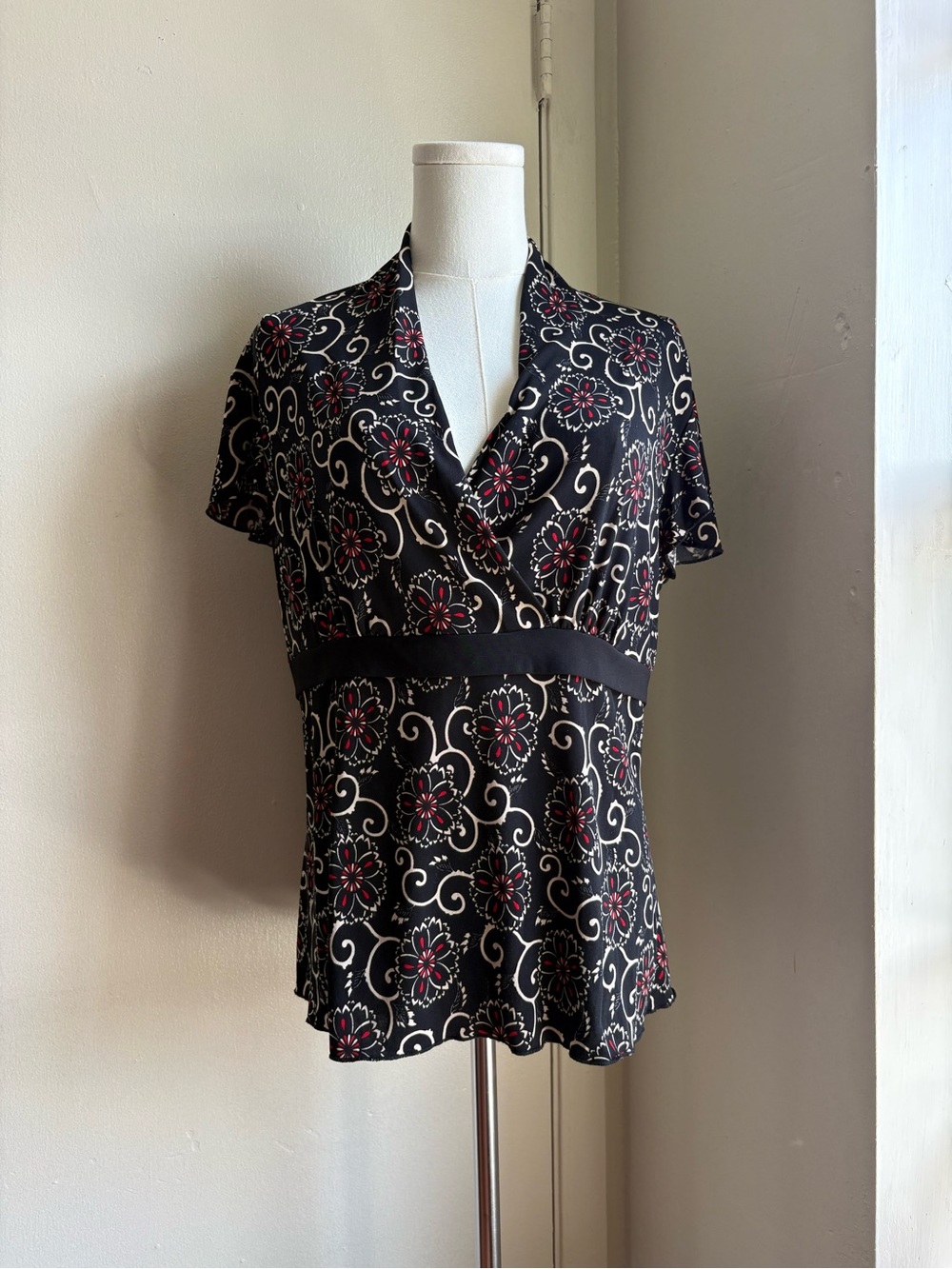 vintage 90s perseption floral wrap style top